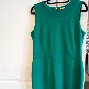 Banana Republic Green Dress w/Gold Zipper Knee Length Size 12